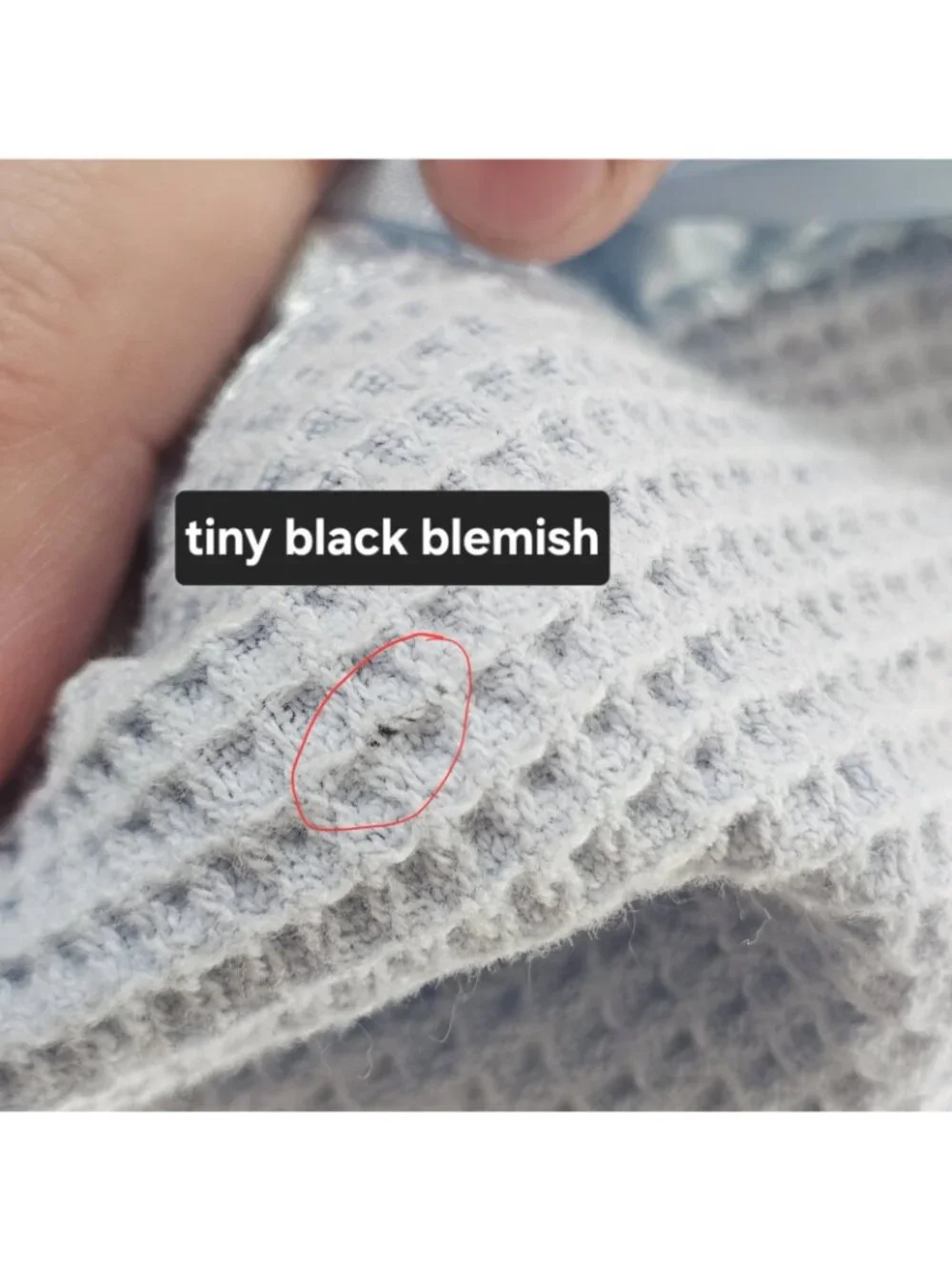 Light Blue Baby Blanket Thermal Satin Trim Waffle Weave Cotton Baby Boy